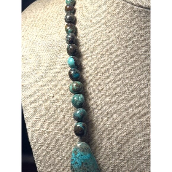 Jay King DTR Turquoise Chunky Statement Necklace Sterling Silver China Boho Art - Picture 4 of 16